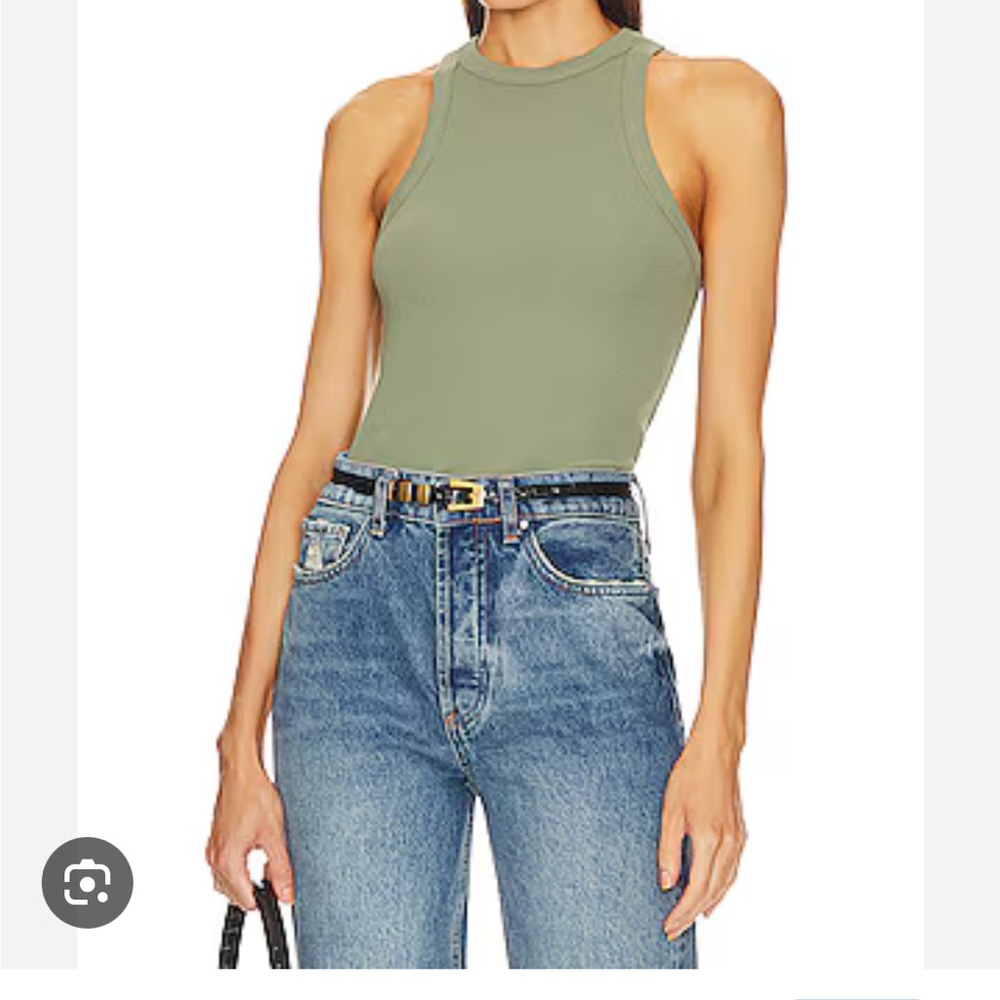 Anine Bing Olive Cotton Tank M